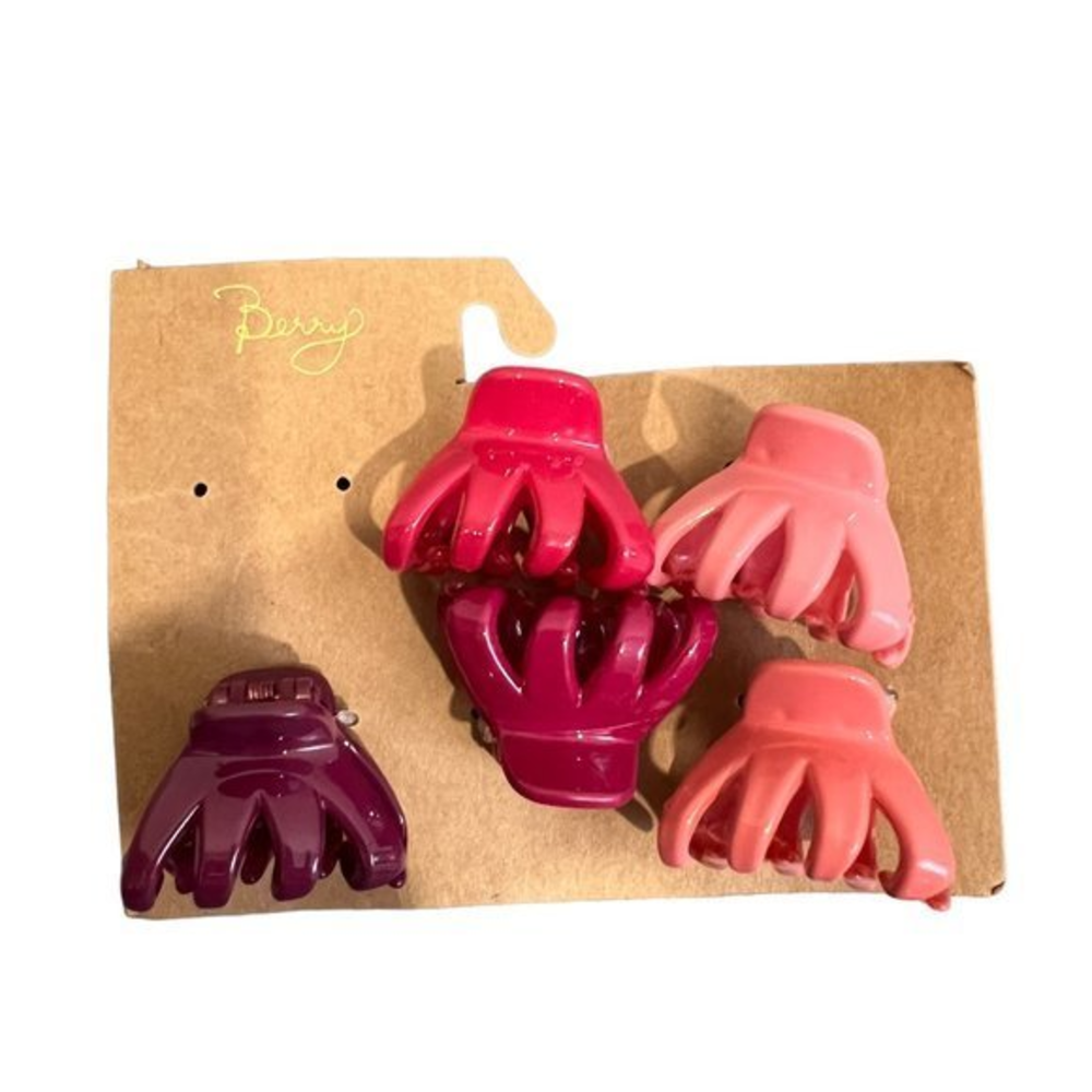 ⭐️4 for 25⭐️ NWT BERRY‎ 5 Pack Pinks Claw Clips